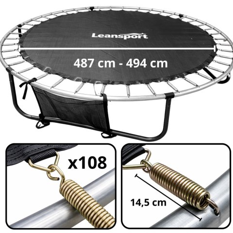 MATA BATUTA DO TRAMPOLINY OGRODOWEJ ŚREDNICA 487-494CM 16FT NA 108 SPRĘŻYN