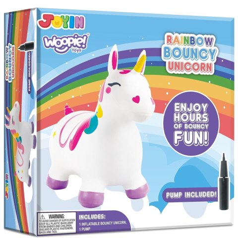 SKOCZEK GUMOWY DO SKAKANIA JEDNOROŻEC BIAŁY DLA DZIECI POMPKA KREATYWNY