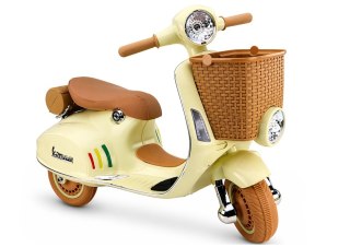 SKUTER TRÓJKOŁOWY NA AKUMULATOR DLA DZIECKA VESPA XW-03 LED MP3 USB SKÓRA