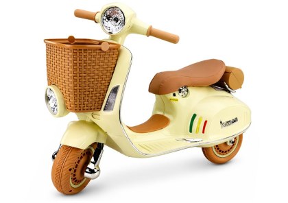 SKUTER TRÓJKOŁOWY NA AKUMULATOR DLA DZIECKA VESPA XW-03 LED MP3 USB SKÓRA
