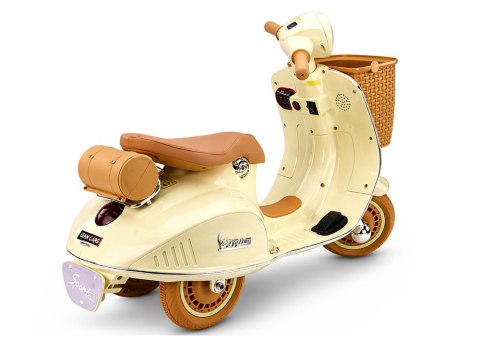 SKUTER TRÓJKOŁOWY NA AKUMULATOR DLA DZIECKA VESPA XW-03 LED MP3 USB SKÓRA