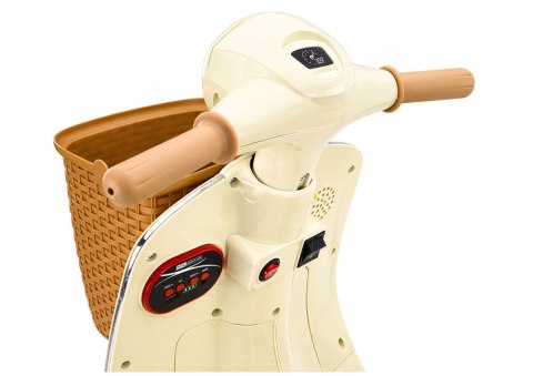 SKUTER TRÓJKOŁOWY NA AKUMULATOR DLA DZIECKA VESPA XW-03 LED MP3 USB SKÓRA