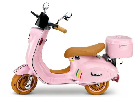 SKUTER TRÓJKOŁOWY NA AKUMULATOR DLA DZIECKA VESPA XW-05 LED MP3 USB SKÓRA