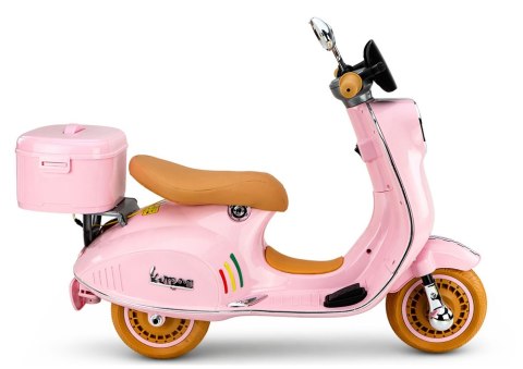 SKUTER TRÓJKOŁOWY NA AKUMULATOR DLA DZIECKA VESPA XW-05 LED MP3 USB SKÓRA
