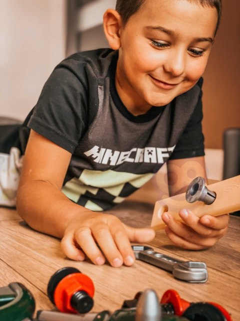 WOOPIE Duża Skryznka z Narzędziami dla Dzieci Zestaw Majsterkowicza Wkrętarko-Wiertarka 15 el.