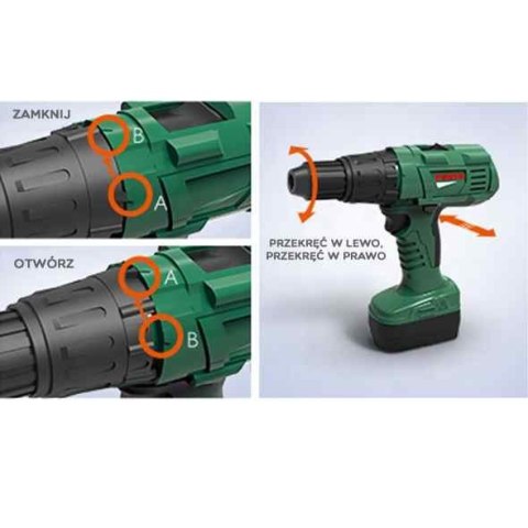 WOOPIE Duża Skryznka z Narzędziami dla Dzieci Zestaw Majsterkowicza Wkrętarko-Wiertarka 15 el.