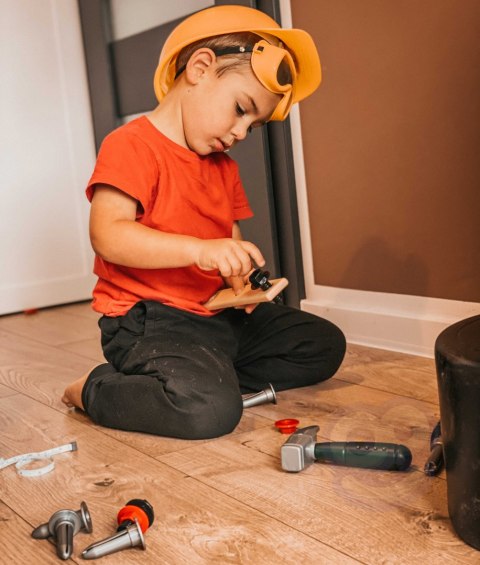 WOOPIE Duża Skryznka z Narzędziami dla Dzieci Zestaw Majsterkowicza Wkrętarko-Wiertarka 15 el.