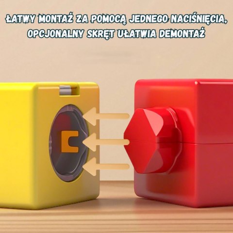 WOOPIE Magiczna Kolejka Kostkowa Klocki Konstrukcyjne Tor Antygrawitacyjny Magnetyczny 68el.