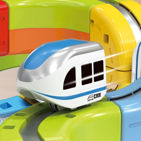 WOOPIE Magiczna Kolejka Kostkowa Klocki Konstrukcyjne Tor Antygrawitacyjny Magnetyczny 68el.