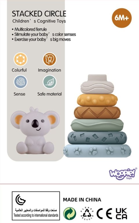 ZESTAW EDUKACYJNA PIRAMIDKA KOALA 2W1 GRYZAK DLA DZIECI EDUKACYJNY