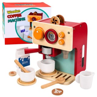 DREWNIANY EKSPRES DO KAWY DLA DZIECI FILIŻANKI AKCESORIA MAŁY BARISTA