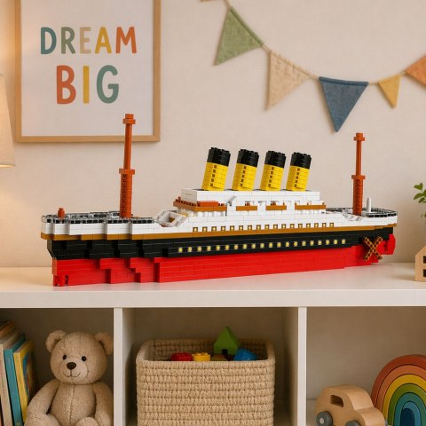 KLOCKI KONSTRUKCYJNE STATEK TITANIC DUŻY MODEL 60CM ZESTAW 3327 EL.