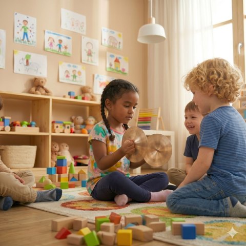 INSTRUMENT EDUKACYJNY MUZYCZNY TALERZE 15 CM DLA DZIECI SZT EDUKACYJNE KOLOROWE