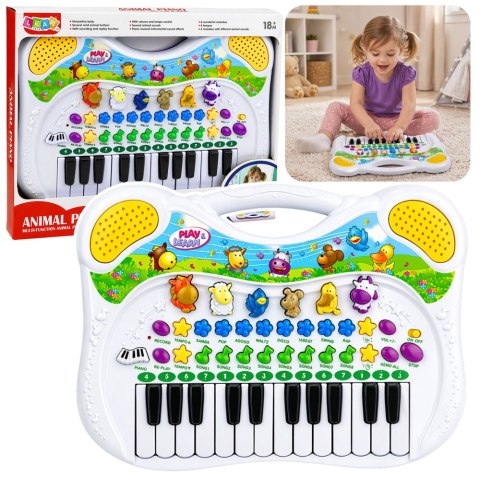 PIANINKO EDUKACYJNE INTERAKTYWNE DLA DZIECI DŹWIĘKI ZWIERZĄTKA MELODIE