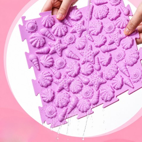 PUZZLE MATA SENSORYCZNA SILIKONOWA ŚCIEŻKA DLA DZIECI KOLOROWE 25X25CM 12EL