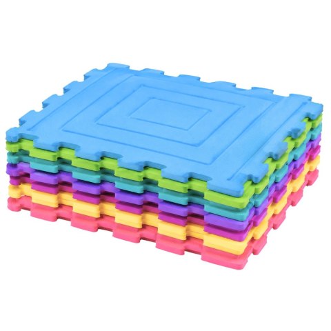 PUZZLE MATA SENSORYCZNA SILIKONOWA ŚCIEŻKA DLA DZIECI KOLOROWE 25X25CM 12EL