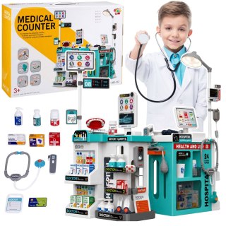 DUŻY ZESTAW MEDYCZNY DLA DZIECI MAŁY LEKARZ DOKTOR ŚWIATŁA DŹWIĘKI 77EL.