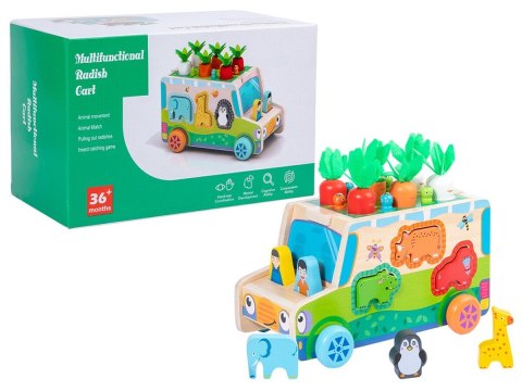 Edukacyjny Drewniany Samochód Auto Sorter Drewniane Klocki Złap Robaczka
