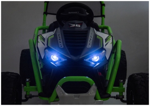 GOKART NA AKUMULATOR DLA DZIECKA DM-107 2X200W CICHY SILNIK EVA SKÓRA LED