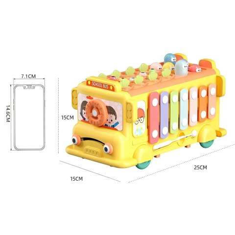 INTERAKTYWNY AUTOBUS DLA DZIECI MONTESSORI EDUKACYJNY 6W1 MŁOTECZEK