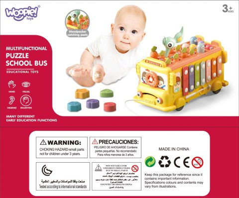 INTERAKTYWNY AUTOBUS DLA DZIECI MONTESSORI EDUKACYJNY 6W1 MŁOTECZEK
