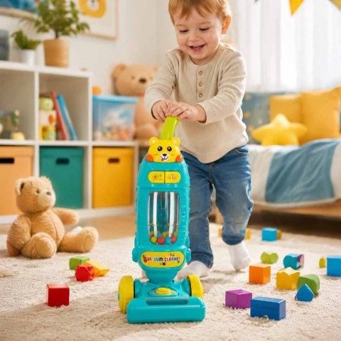 ODKURZACZ INTERAKTYWNY PIONOWY DLA DZIECI 46CM DŹWIĘK ŚWIATŁA JAK PRAWDZIWY
