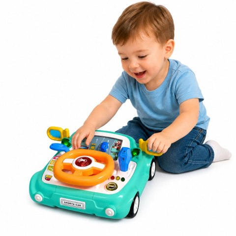SYMULATOR JAZDY DLA DZIECI INTERAKTYWNY SAMOCHÓD KIEROWNICA ŚWIATŁA DŹWIĘKI
