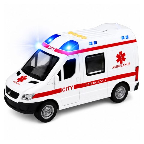 Karetka Pogotowia Ambulans Nosze Napęd Światła Dźwięki Biała 1:10