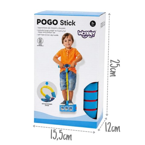 WOOPIE Piankowy Skoczek Pogo Dla Dzieci Do Skakania Niebieski Dinozaur