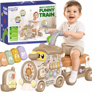 WOOPIE BABY Interaktywny Pociąg Jeździk Pchacz 3w1 Edukacyjny Grający Światło