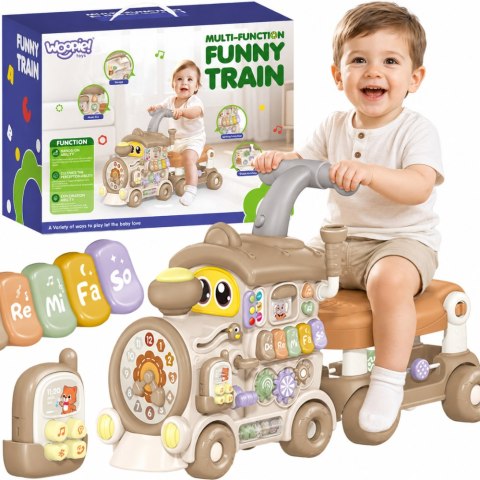 WOOPIE BABY Interaktywny Pociąg Jeździk Pchacz 3w1 Edukacyjny Grający Światło