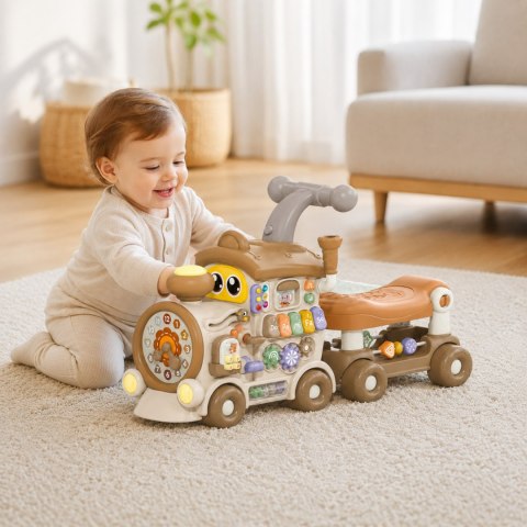 WOOPIE BABY Interaktywny Pociąg Jeździk Pchacz 3w1 Edukacyjny Grający Światło