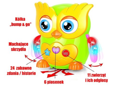 Interaktywna Zabawka Edukacyjna SOWA Mądra Muzyczna FIOLETOWA Sówka