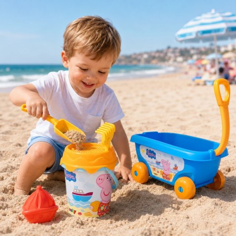 SMOBY Wózek z Wiaderkiem i Akcesoriami do Piasku Świnka Peppa