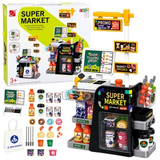 SUPERMARKET SKLEP INTERAKTYWNY KASA SKANER PRODUKTY 65 EL. ŚWIATŁA DŹWIĘKI
