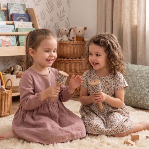 INSTRUMENT EDUKACYJNY MUZYCZNY KABASA KORALIKAMI DLA DZIECI EDUKACYJNE KOLOROWE