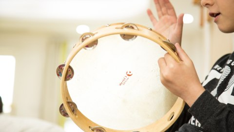 INSTRUMENT EDUKACYJNY MUZYCZNY TAMBURYN 25 CM EDUKACYJNE DLA DZIECI
