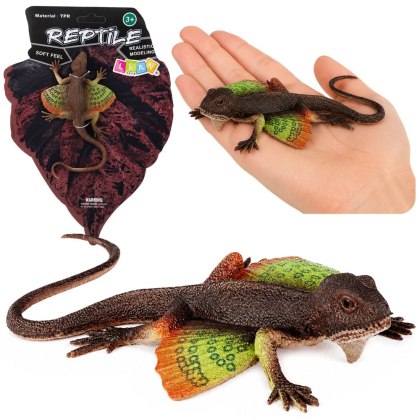 Jaszczurka Agama Błoniasta Gumowa Figurka Rozciągliwa Realistyczna 13 cm