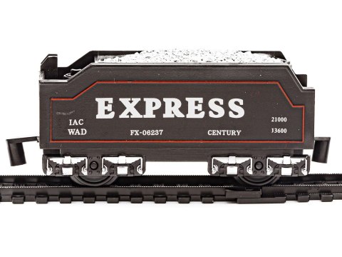 KOLEJKA ELEKTRYCZNA POCIĄG NA BATERIE RAIL KING PAROWÓZ 3 WAGONY ŚWIATŁO