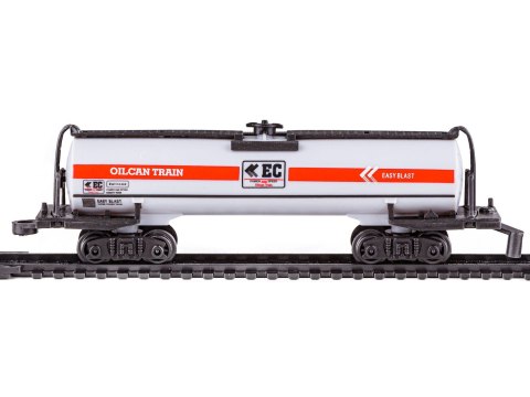 KOLEJKA ELEKTRYCZNA POCIĄG NA BATERIE RAIL KING TOWAROWY 3 WAGONY LOKOMOTYWA DWORZEC AKCESORIA