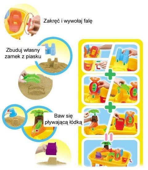 STOLIK TOR WODNY PIASKOWNICA WODNA BASEN AKCESORIA WIADERKO FOREMKI