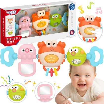 WOOPIE BABY Zawieszka do Wózka Łóżeczka Sensoryczna Grający Krab Lusterko Rybka 6m