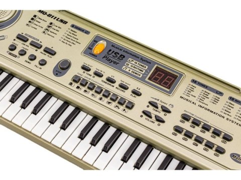 KEYBOARD ORGANY MQ-811 MIKROFON 61 KLAWISZY USB ZASILACZ RYTMY TONY DEMO