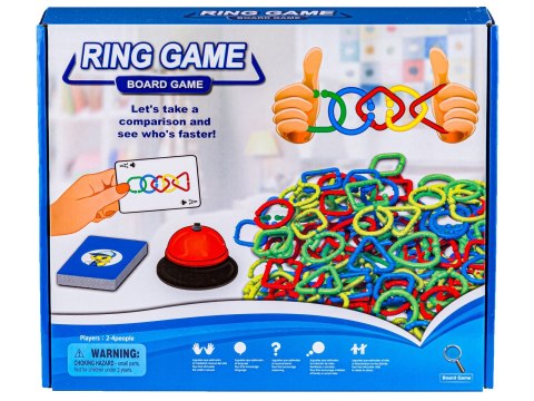 GRA LOGICZNA DLA DZIECI POŁĄCZ OBRĘCZE KSZTAŁTY DZWONEK KARTY PUZZLE RING GAME