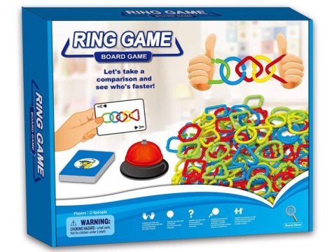 GRA LOGICZNA DLA DZIECI POŁĄCZ OBRĘCZE KSZTAŁTY DZWONEK KARTY PUZZLE RING GAME
