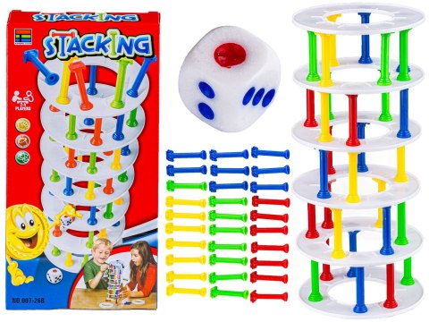 GRA ZRĘCZNOŚCIOWA ZBUDUJ WIEŻĘ STACKING KOLOROWA WIEŻA 7 PIĘTER KOLUMNY