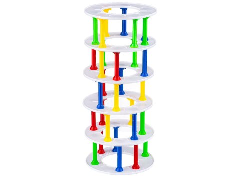 GRA ZRĘCZNOŚCIOWA ZBUDUJ WIEŻĘ STACKING KOLOROWA WIEŻA 7 PIĘTER KOLUMNY