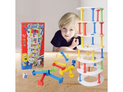 GRA ZRĘCZNOŚCIOWA ZBUDUJ WIEŻĘ STACKING KOLOROWA WIEŻA 7 PIĘTER KOLUMNY