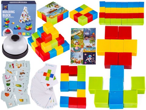 Gra Zręcznościowa Klocki Konstrukcyjne Karty Puzzle