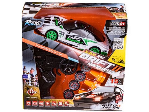 SAMOCHÓD ZDALNIE STEROWANY AUTO RC DRIFT 4X4 1:24 15 KM/H WYMIENNE KOŁA PILOT 2.4G